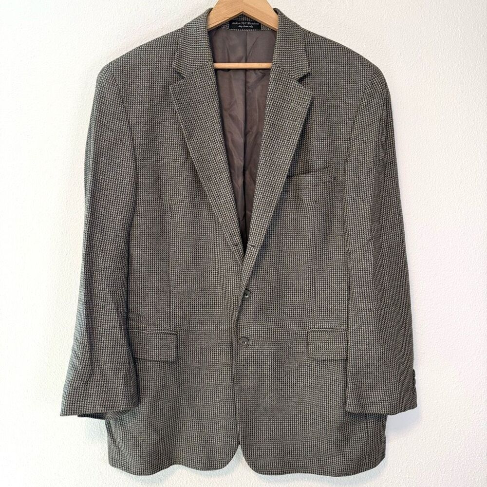 Vintage Andrew Fezza Men’s Plaid Sport‎ Coat Size 46R FLAW